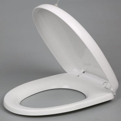 Round Plastic Soft Toilet Seat with Easy Clean & Change Hinge White