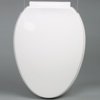 UK White Plastic Toilet Seat D Shape Adjustable Hinges Soft Close